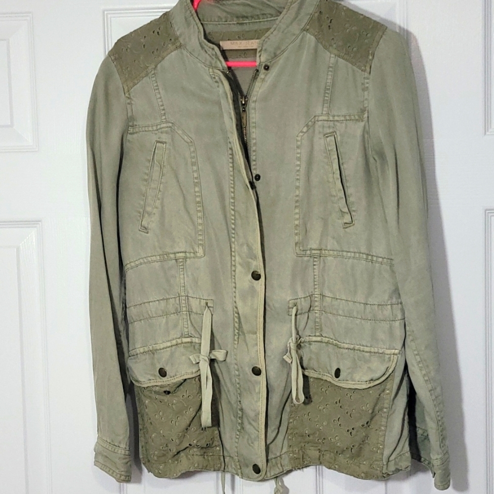 Olive Green Max Jeans Jacket, Medium
